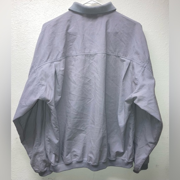 Vtg 90s Mens L Longsleeve Polo Collared Grey White Multipattern Shirt Hawk Creek - Picture 5 of 7